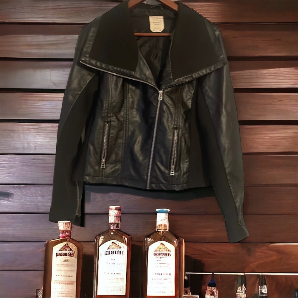 Faux Leather Zip Jacket